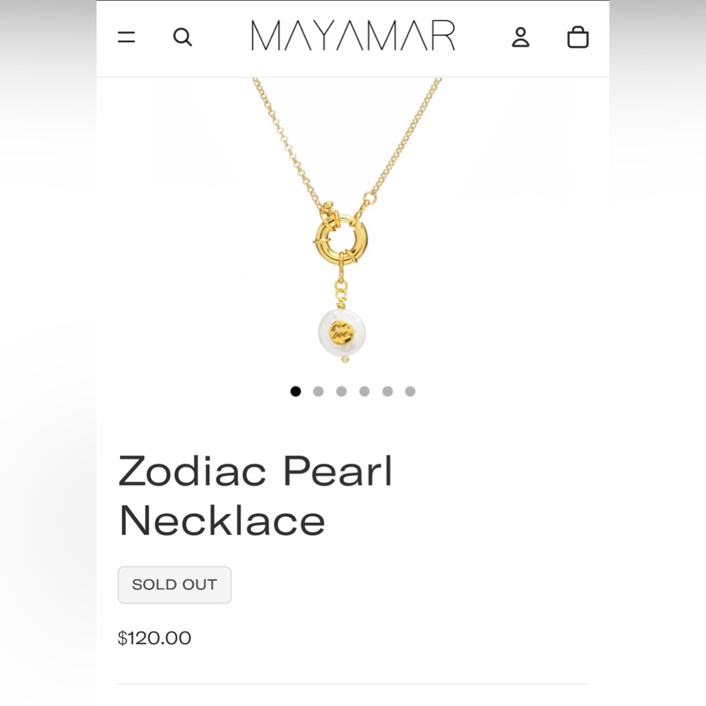 Gold plated Zodiac Pearl Necklace Aquarius ♒️ NWT - Picture 7 of 7